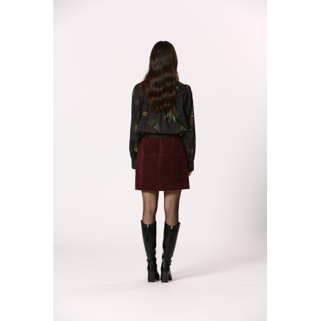 Blouse fleuri col lavallière