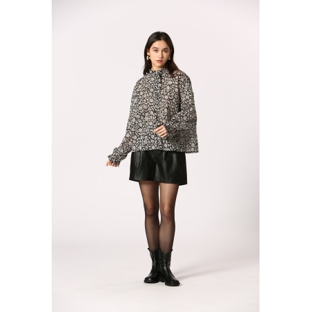 Blouse fleuri bicolore