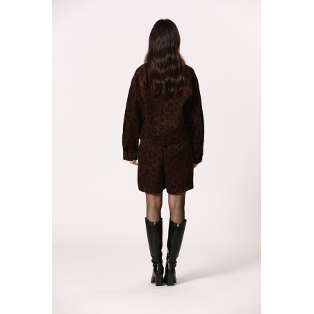 Veste velour léopard