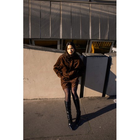 Veste velour léopard