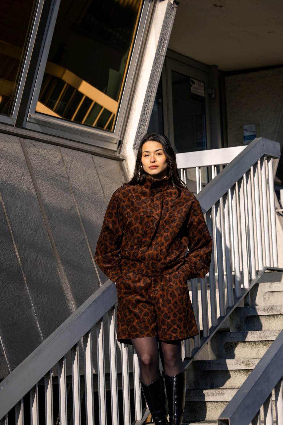 Veste velour léopard