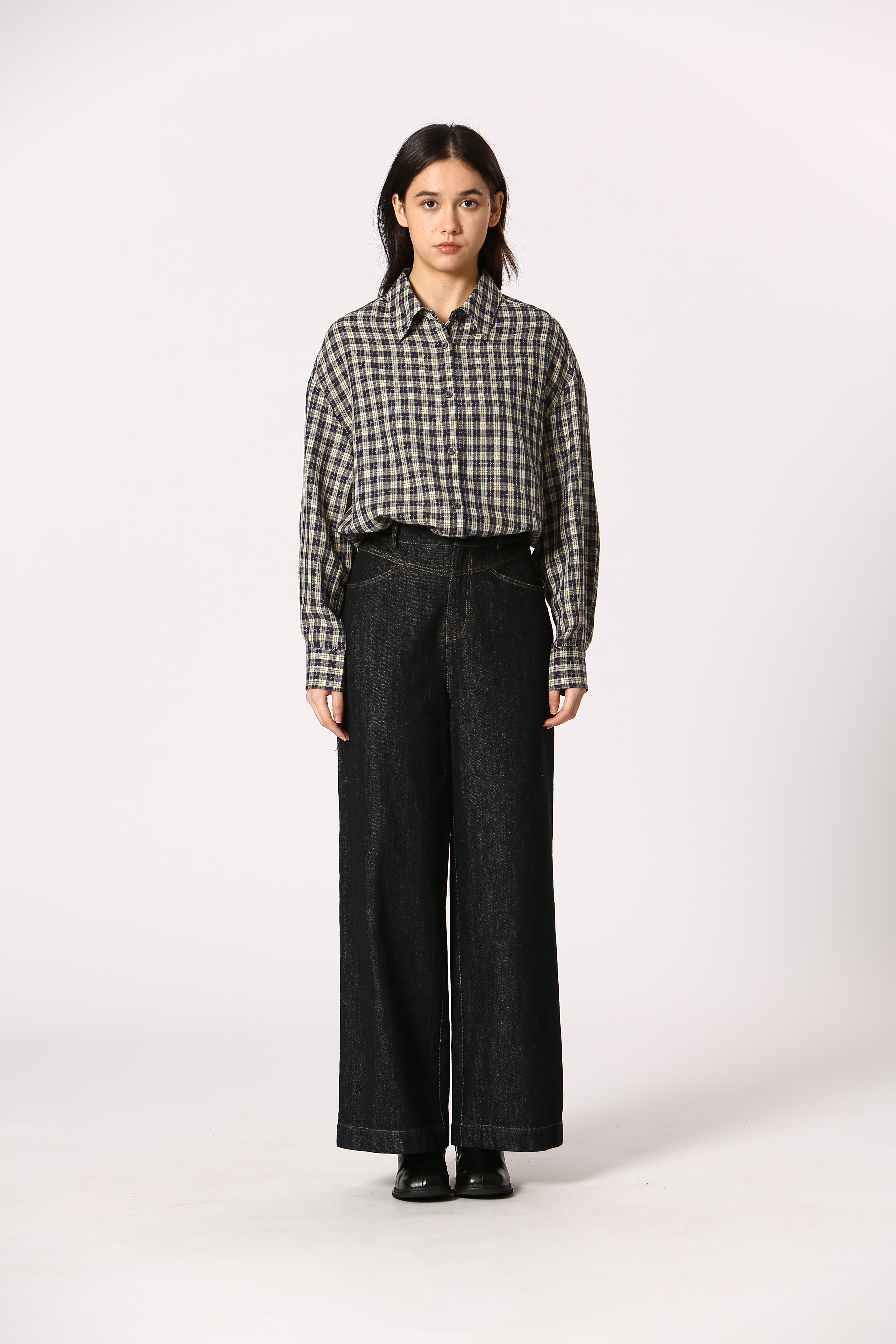 Chemise à carreaux tissés