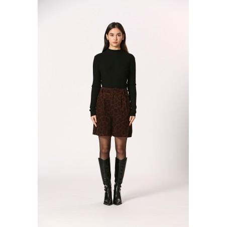 Short velour léopard
