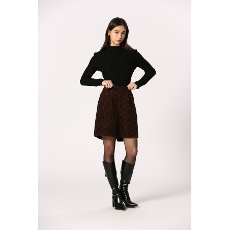 Short velour léopard