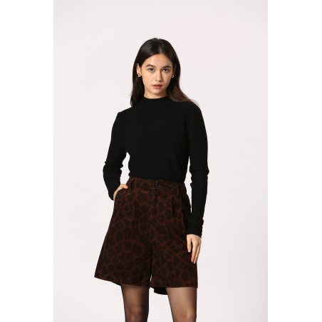 Short velour léopard