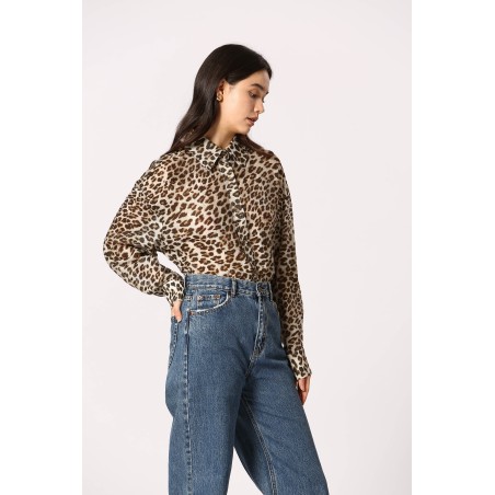Chemise longue léopard