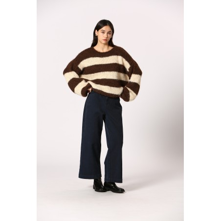 Pull oversize rayé