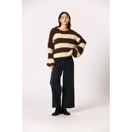 Pull oversize rayé