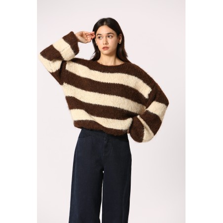 Pull oversize rayé