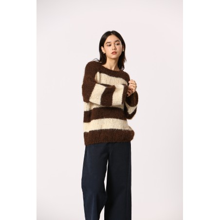 Pull oversize rayé