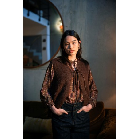 Gilet maille fluffy