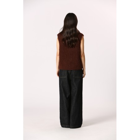 Gilet maille fluffy