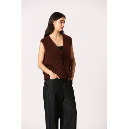 Gilet maille fluffy
