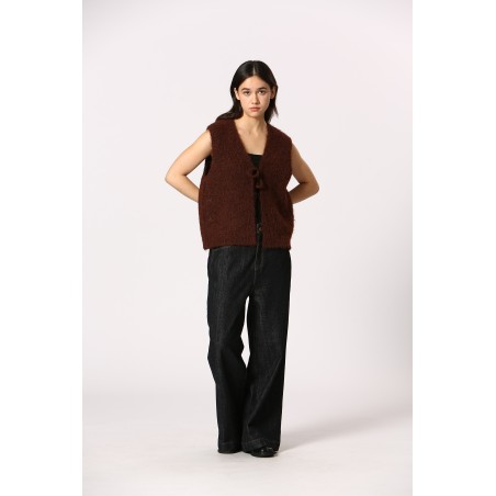 Gilet maille fluffy