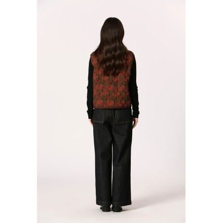 Gilet matelassé fleuri