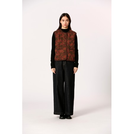 Gilet matelassé fleuri
