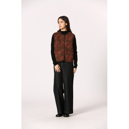 Gilet matelassé fleuri