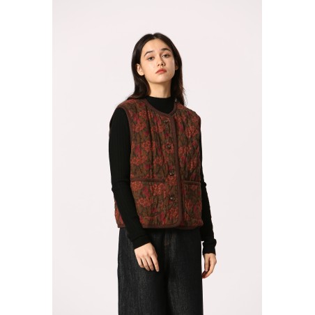 Gilet matelassé fleuri