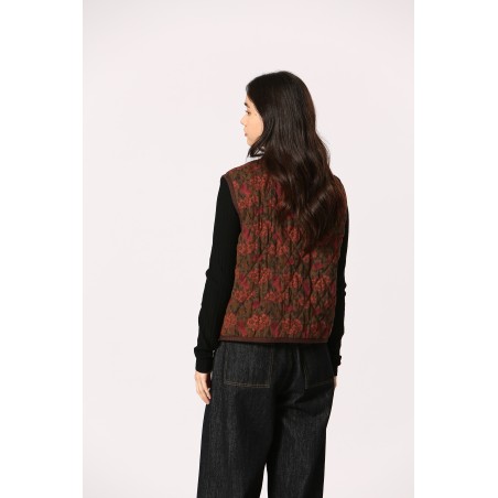 Gilet matelassé fleuri