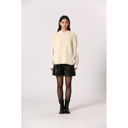 Gilet en maille noué