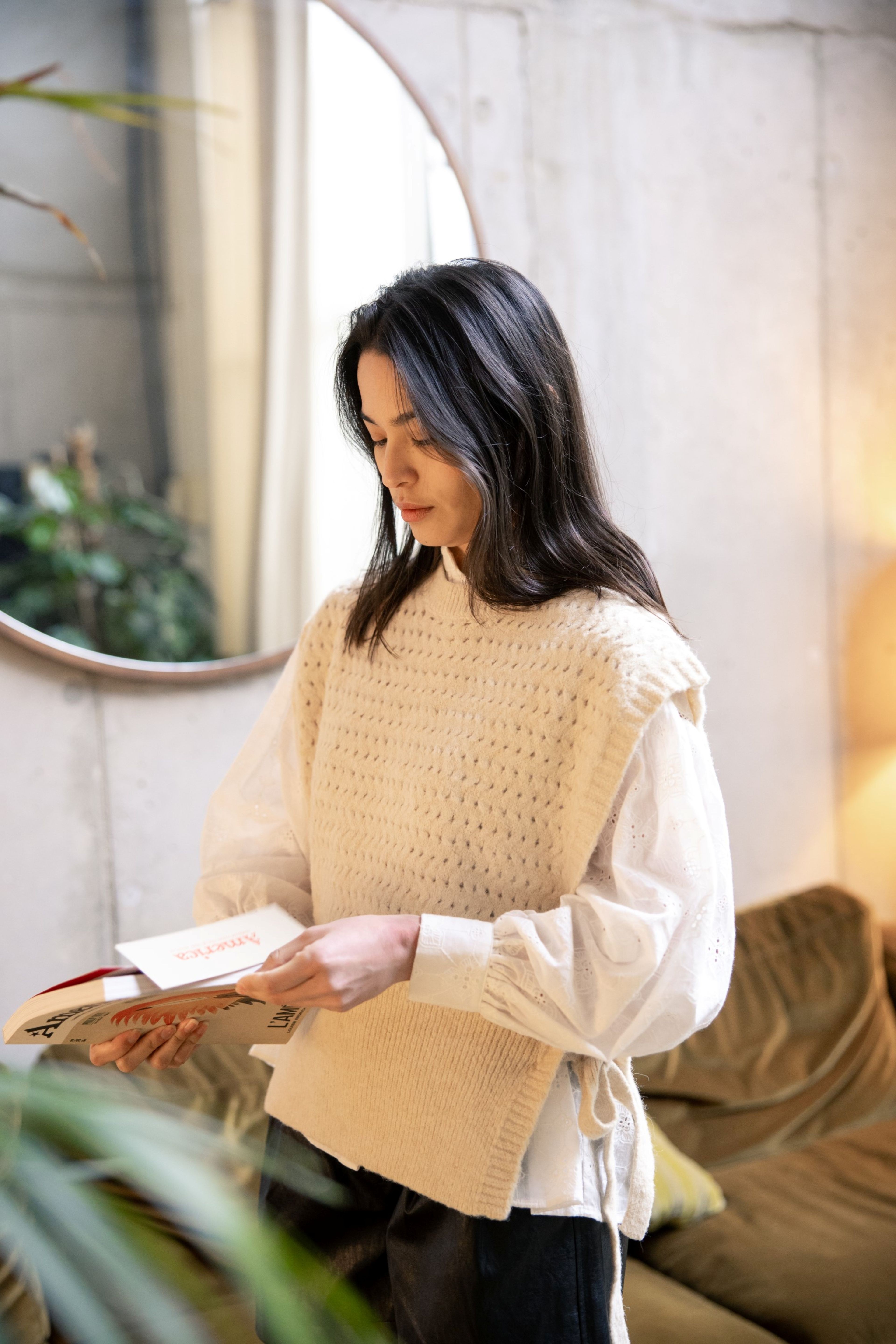 Gilet en maille noué