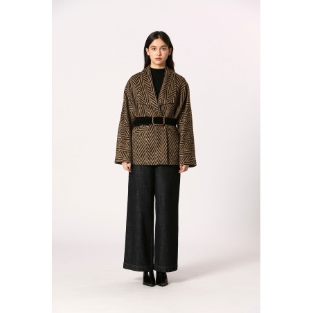 Manteau court chevron