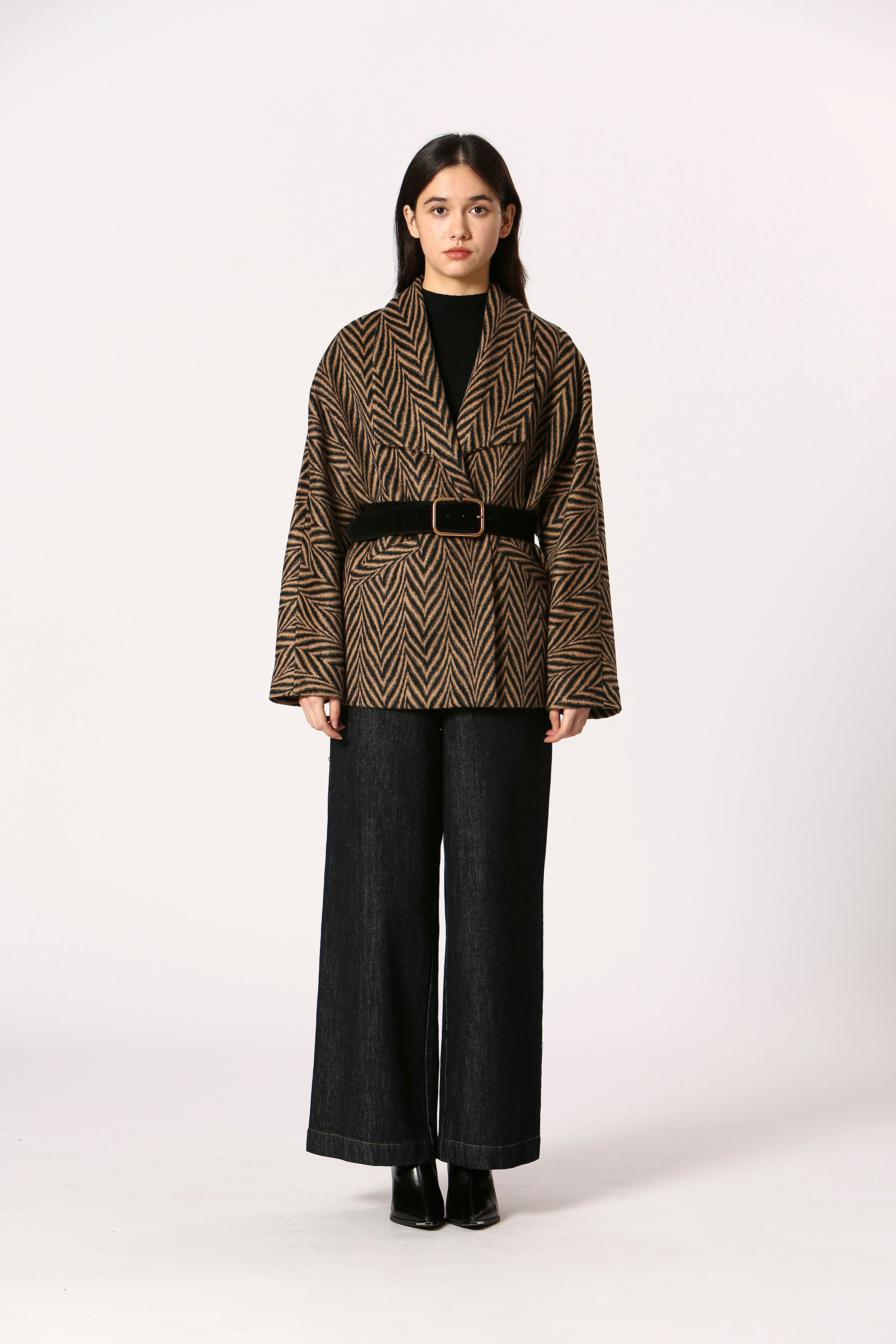 Manteau court chevron