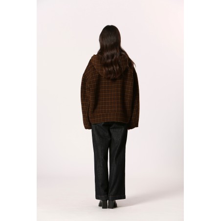 Veste à capuche à carreaux