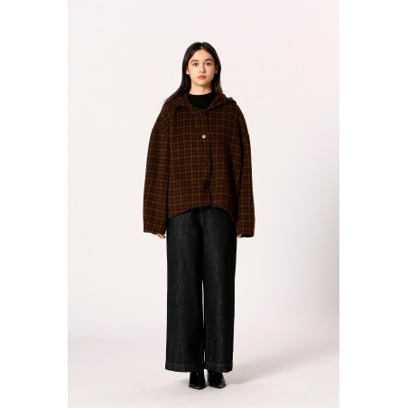 Veste à capuche à carreaux