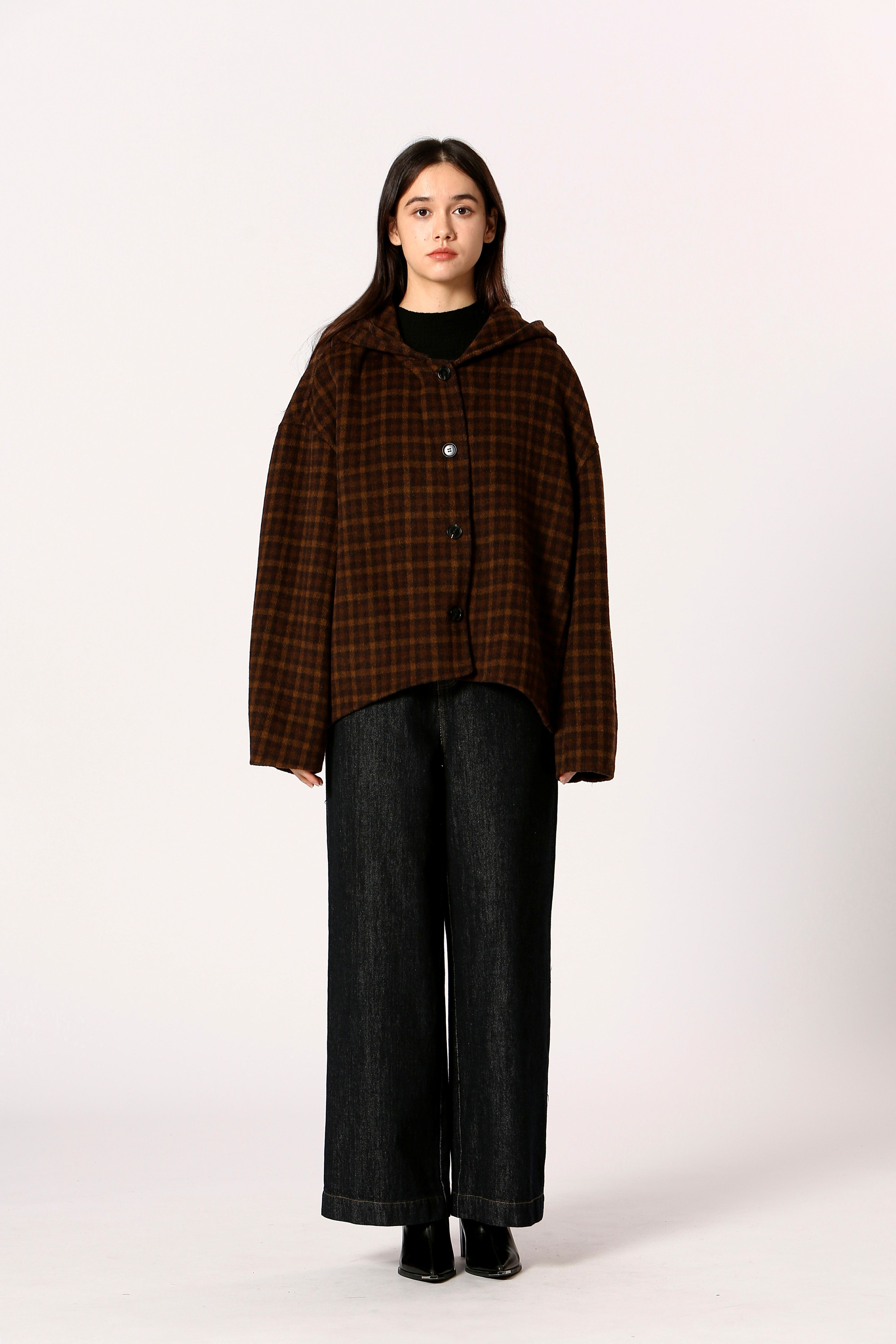 Veste à capuche à carreaux