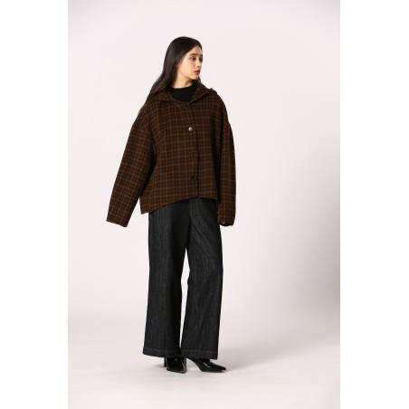 Veste à capuche à carreaux