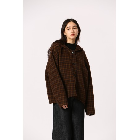 Veste à capuche à carreaux