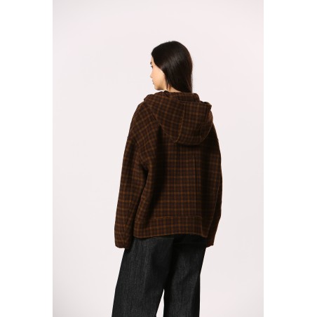 Veste à capuche à carreaux
