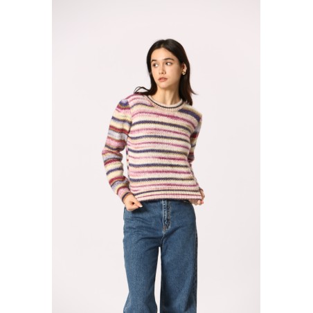 Pull rayé ajusté