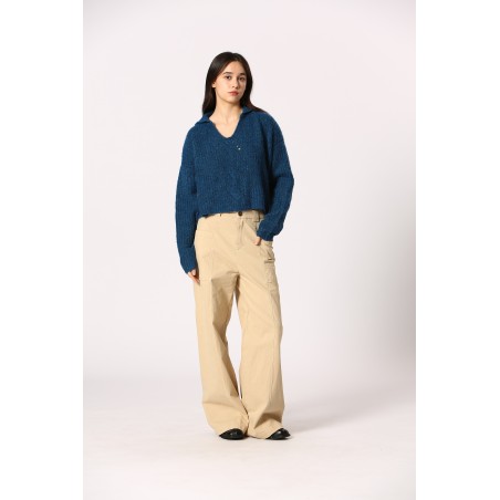 Pull court effet poilu