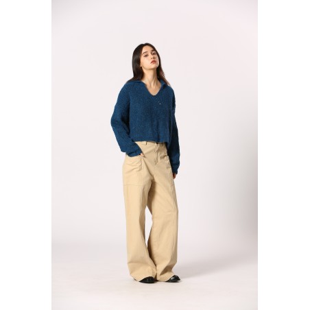 Pull court effet poilu