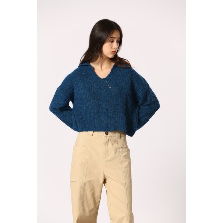 Pull court effet poilu