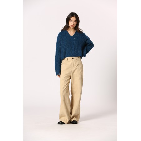 Pull court effet poilu