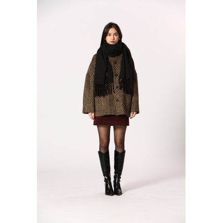 Manteau court zébré