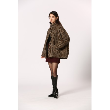 Manteau court zébré