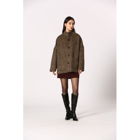Manteau court zébré
