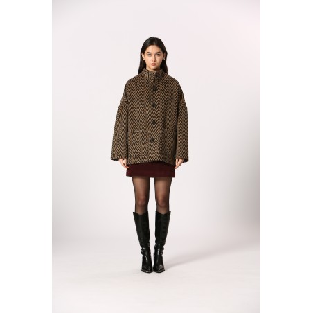 Manteau court zébré