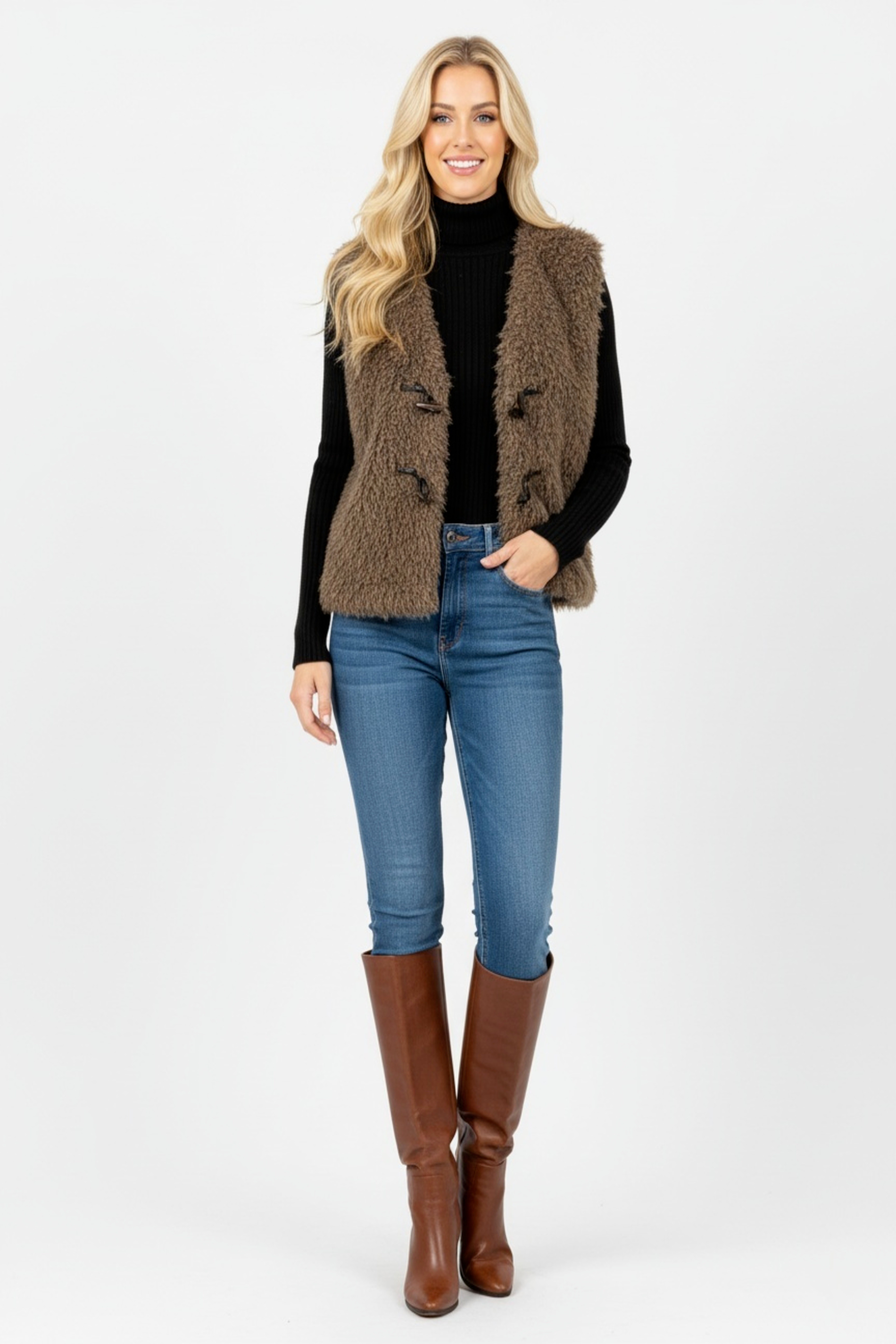 Gilet fausse fourrure