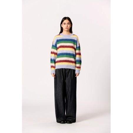 Pull à rayures multicolores