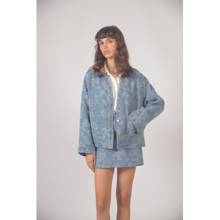 Veste jean Jacquard
