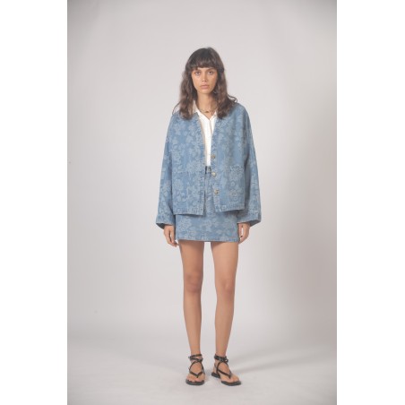 Veste jean Jacquard