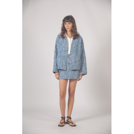 Veste jean Jacquard