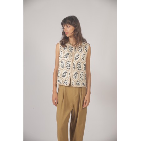 Gilet brodé floral
