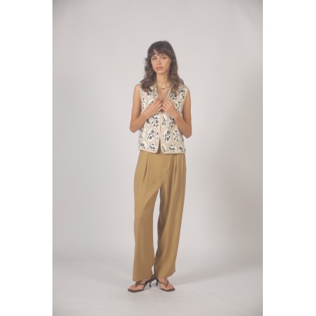 Gilet brodé floral