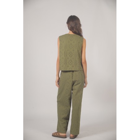 Gilet asymétrique brodé